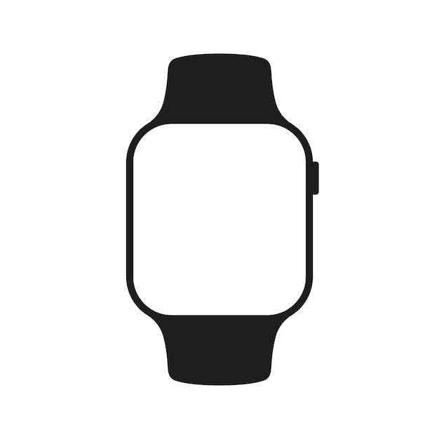Smartwatch device mockup template flat isolated vector illustration