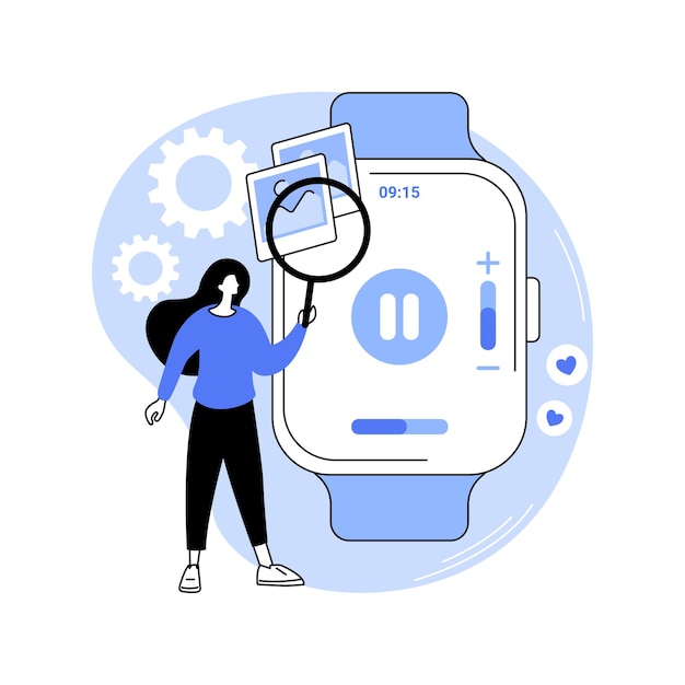 Smartwatch entertainment isolated cartoon vector illustrations