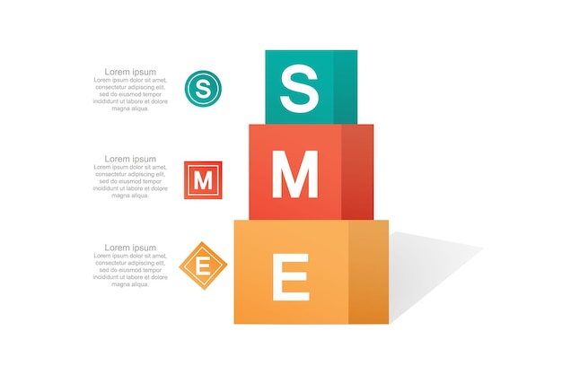 SME Small and Medium Enterprise word lettering illustration in business concept