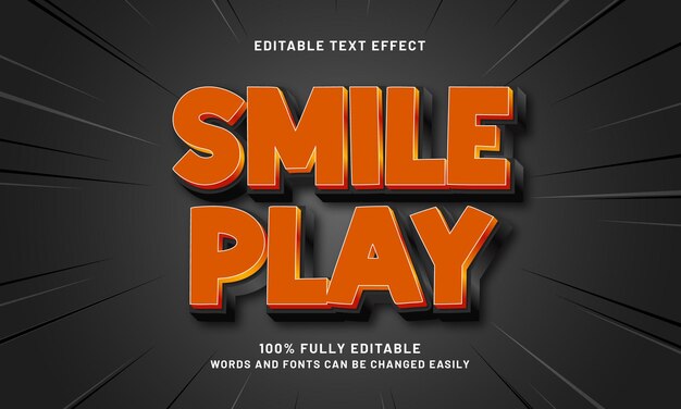 smile play editable text effect with a play and kids theme