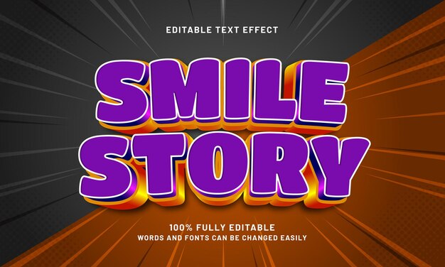 smile story editable text effects with a kids and comic theme