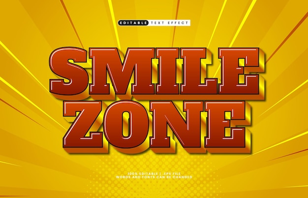 smile zone editable text effect with a play and kids text effect
