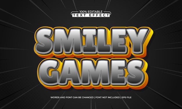 smiley games editable text effect with a school and happy text style