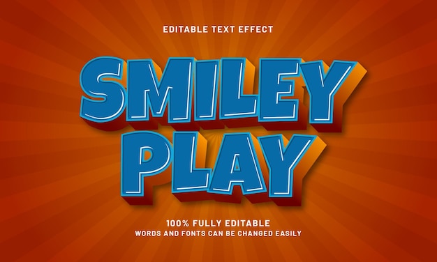 smiley play editable text effects with a kids and play theme