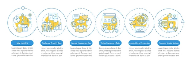 smm metrics vector infographic template