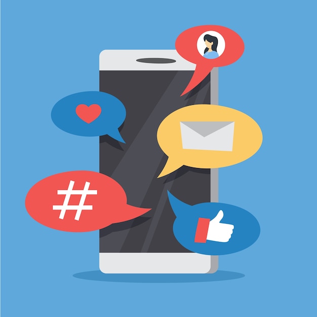 SMM social media marketing illustration