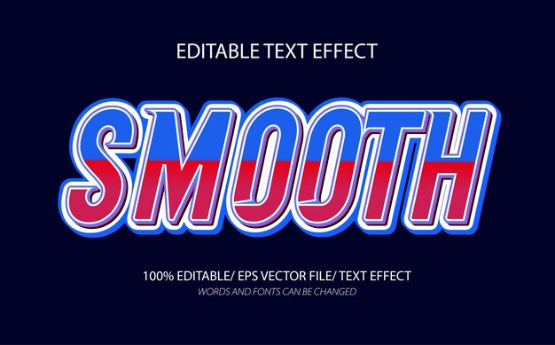 smooth 3d editable text effect and editable text style