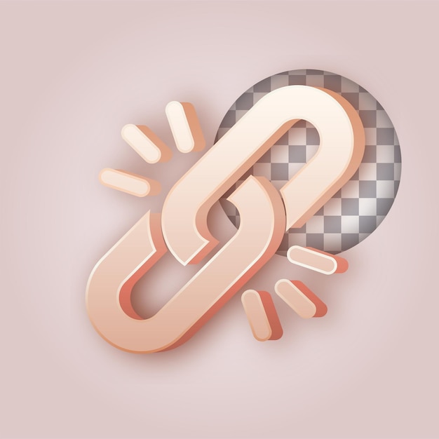 Smooth Butter Color Effect Chain Icon with Customizable Background