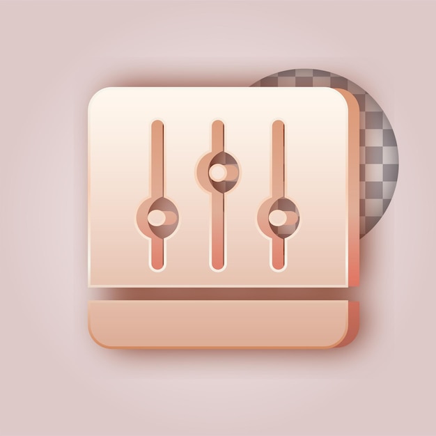 smooth butter color effect equalizer icon with customizable background