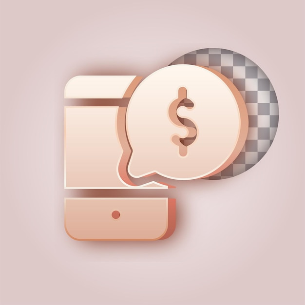 smooth butter color effect mobile pay icon with customizable background