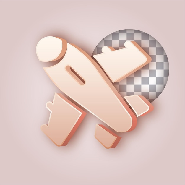 smooth butter color effect plane icon with customizable background