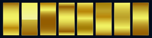 smooth golden premium gradient swatch palette set