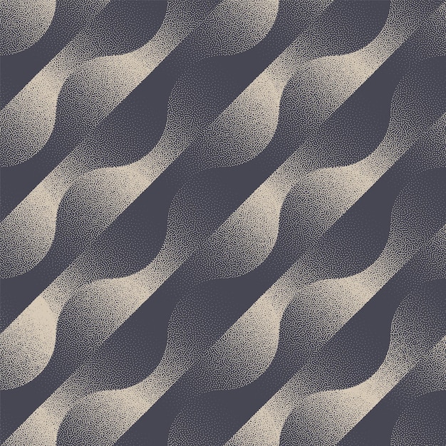 Smooth wavy strips seamless pattern trend dot work abstract vector background