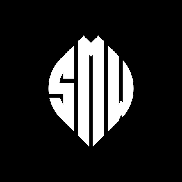 SMW circle letter logo design with circle and ellipse shape