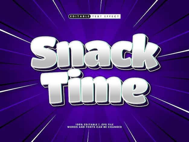 snack time editable text effect in kids and happy text style