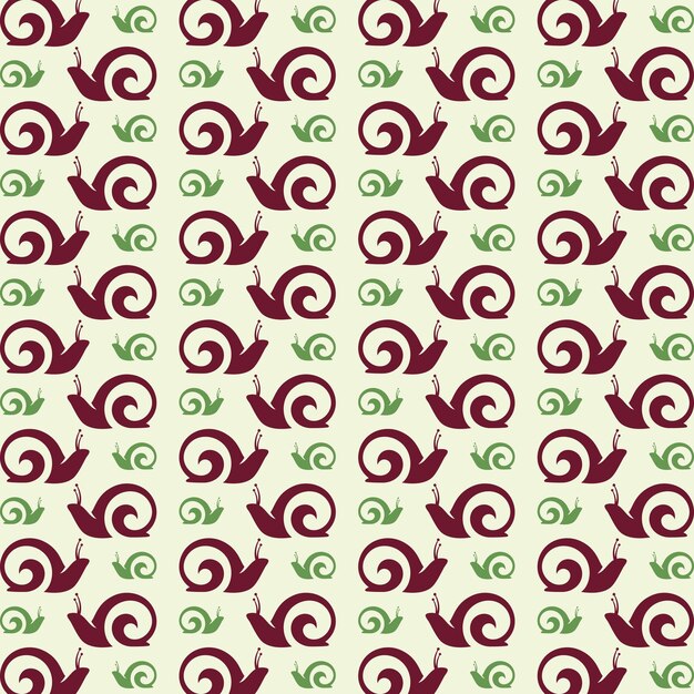 Snails trendy design colorful seamless pattern beautiful vector illustration background
