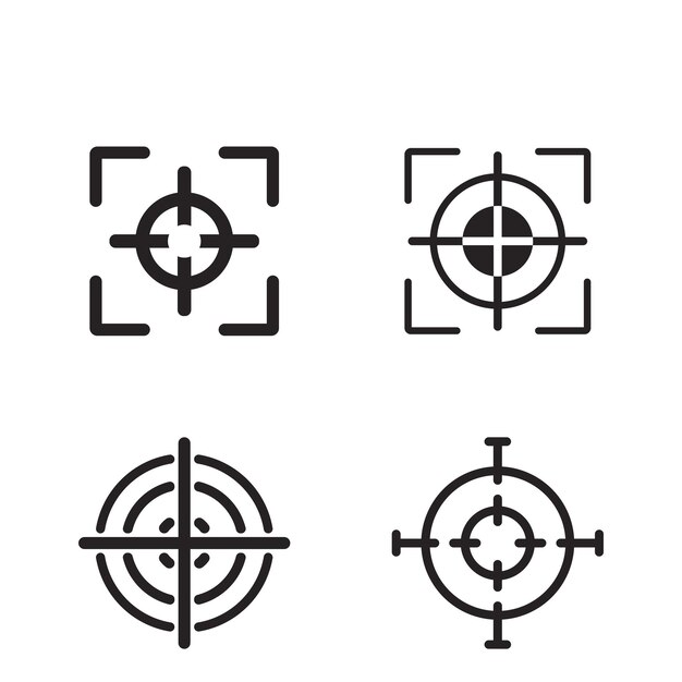 sniper telescope icon vector illustration logo design