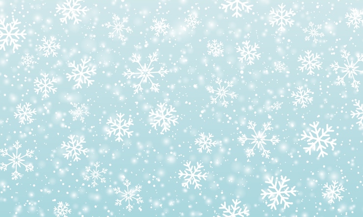 Vektor snow background. winter snowfall. white snowflakes on blue sky.