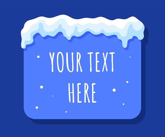 Snow cap with text vector concept
