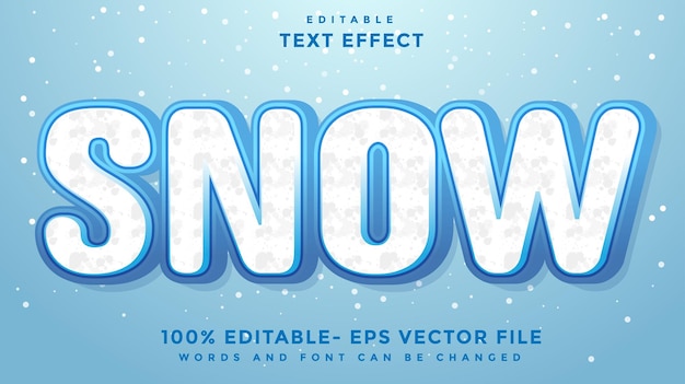 Snow Editable Text Effect Design Template Effect Saved In Graphic Style