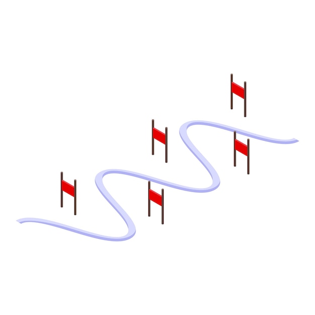 Snowboarding track icon isometric vector Snowboard school Active sport