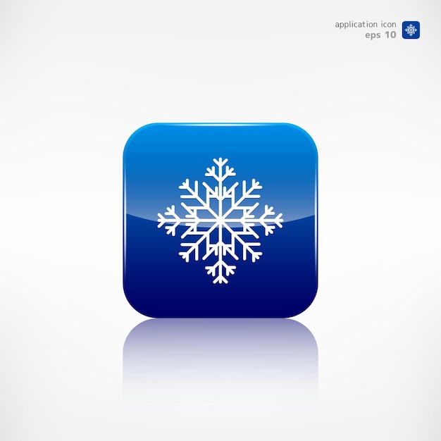 Snowflake icon Application button vector