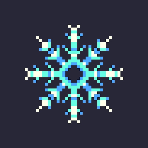 snowflake icon in pixel art style