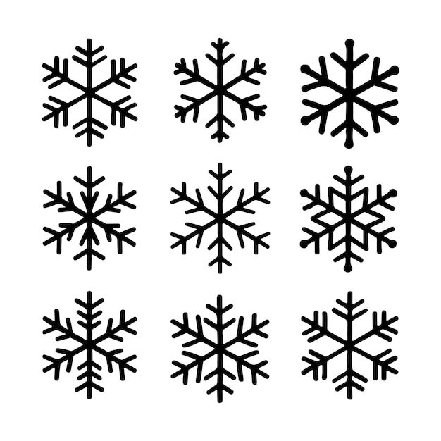 Snowflake icon set vector
