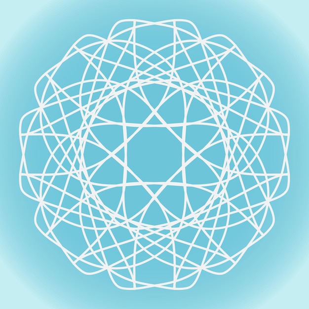 snowflake vector abstract shape on blue winter gradient background