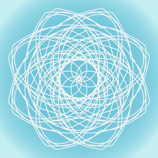 snowflake vector simple abstract ornate shape on blue gradient background