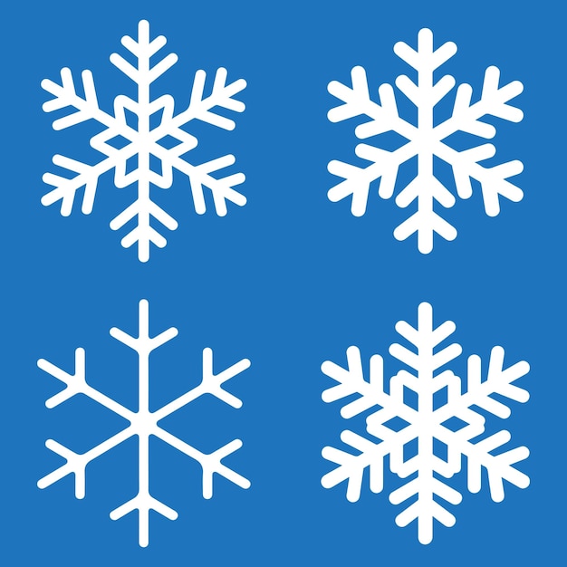 Snowflakes icon set vector art