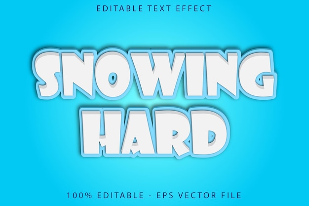 Snowing Hard Editable Text Effect Cartoon Style