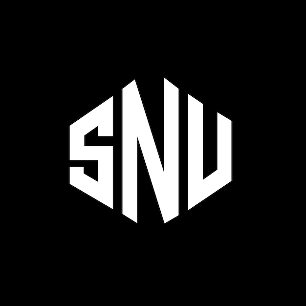 SNU letter logo design with polygon shape SNU polygon and cube shape logo design SNU hexagon vector logo template white and black colors SNU monogram business and real estate logo