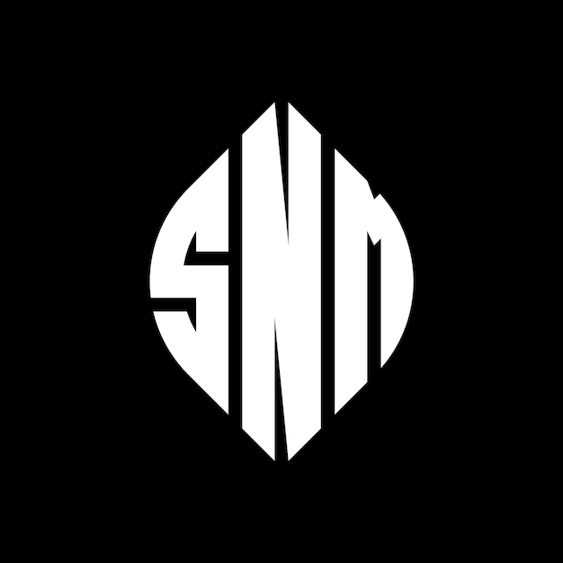 SNW circle letter logo design with circle and ellipse shape SNW ellipse letters with typographic style The three initials form a circle logo SNW Circle Emblem Abstract Monogram Letter Mark Vector