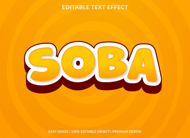 soba editable text effect template use for business logo and brand