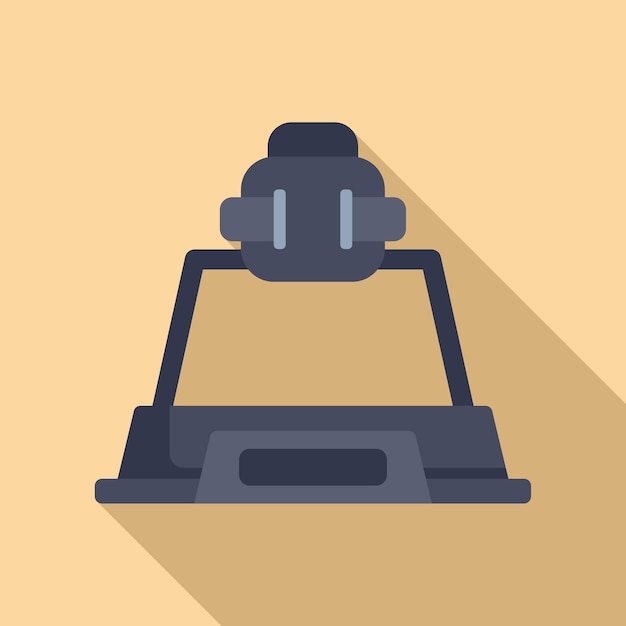 Social glass game icon flat vector Tech cinema projection