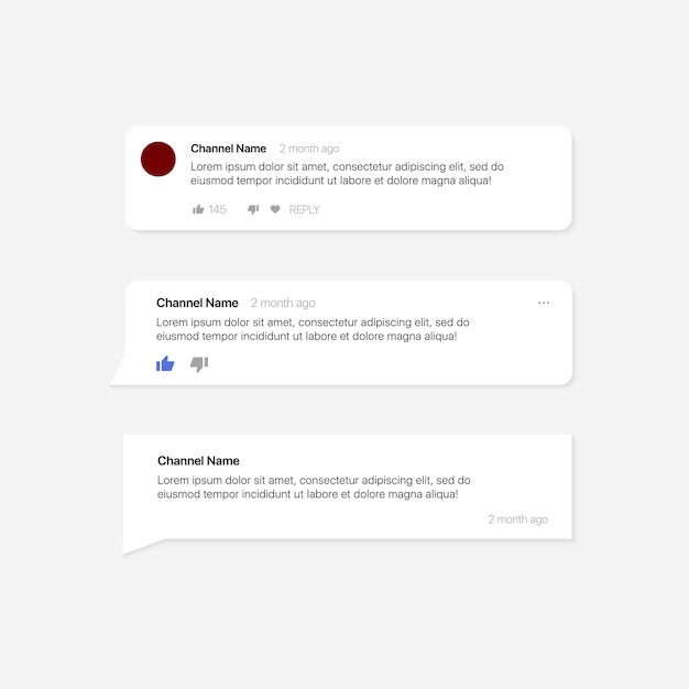 social media text bubbles. set of modern comment bubbles, bubble template. vector illustration