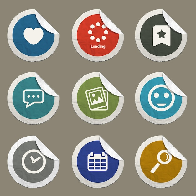 Social media vector icons for web sites and user interface