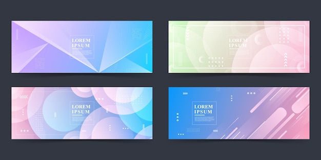 soft and colorful banner set gradient modern design eps 10