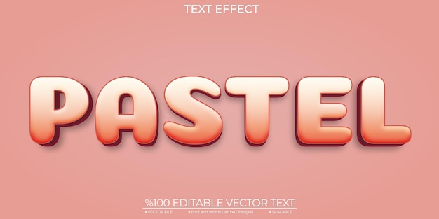 soft cut pastel editable and scalable template vector text effect