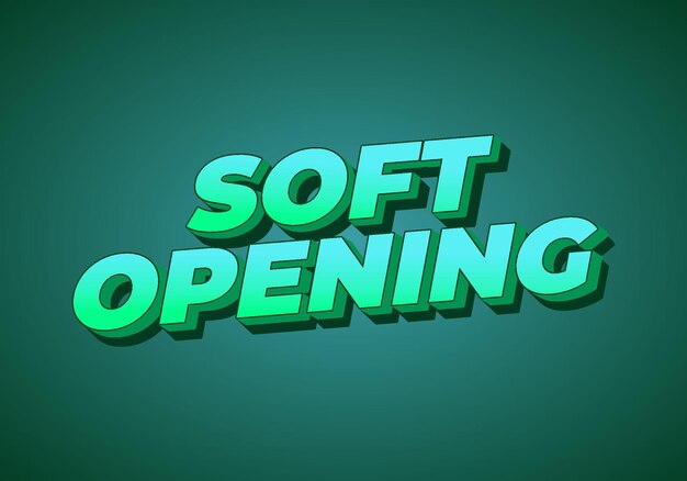 soft opening text effect for digital ads with 3d style