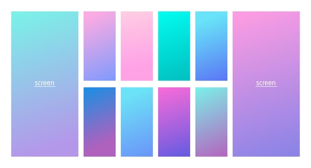 soft pastel gradient smooth and vibrant color background set for devices