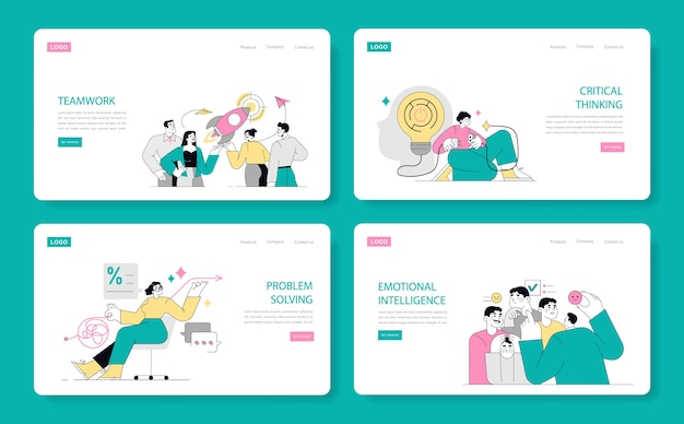 Soft skills set illustrating adaptability emotional intelligence and leadership in work environments