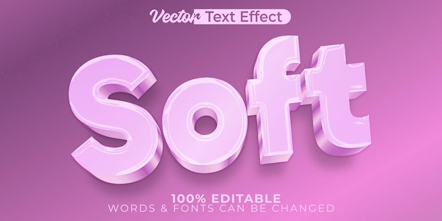 soft vector text effect editable alphabet pink skin softee elegant