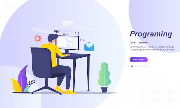software developer and computer script coding