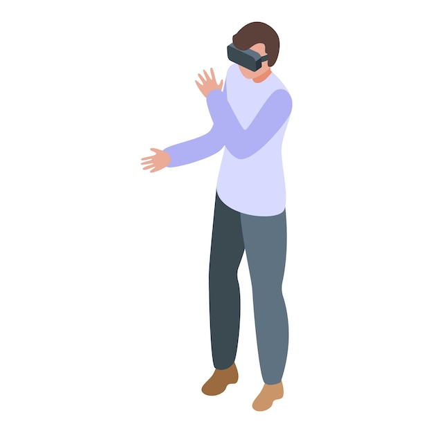 Software developer using virtual reality glasses creating metaverse
