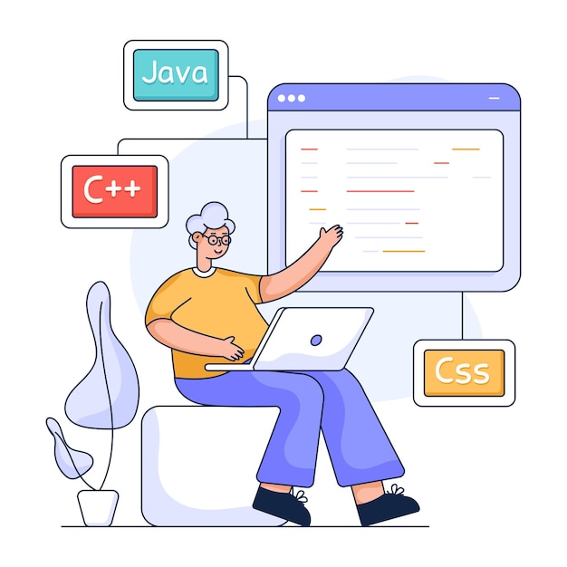 software developer vector illustration in flat style