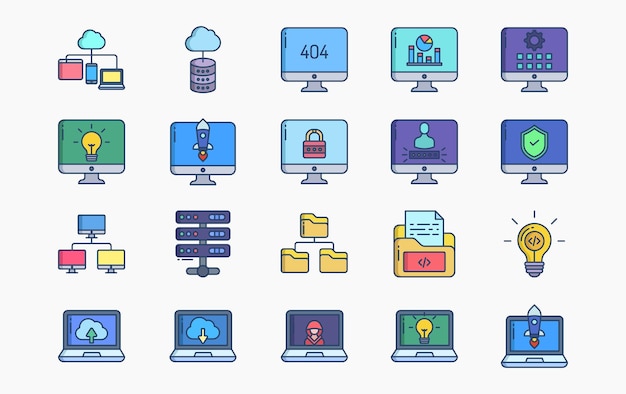 Software Development and programming vector icon illustration