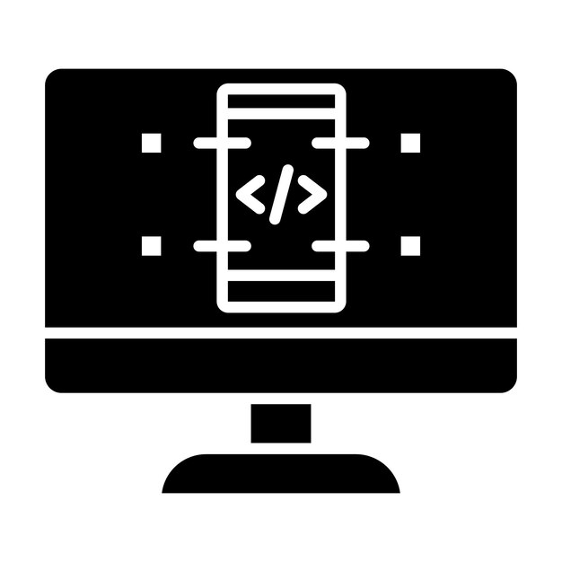Software Development Glyph Solid Black Illustration