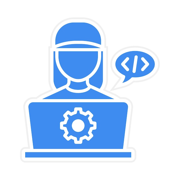 software engineer woman icon vector image can be used for computer science